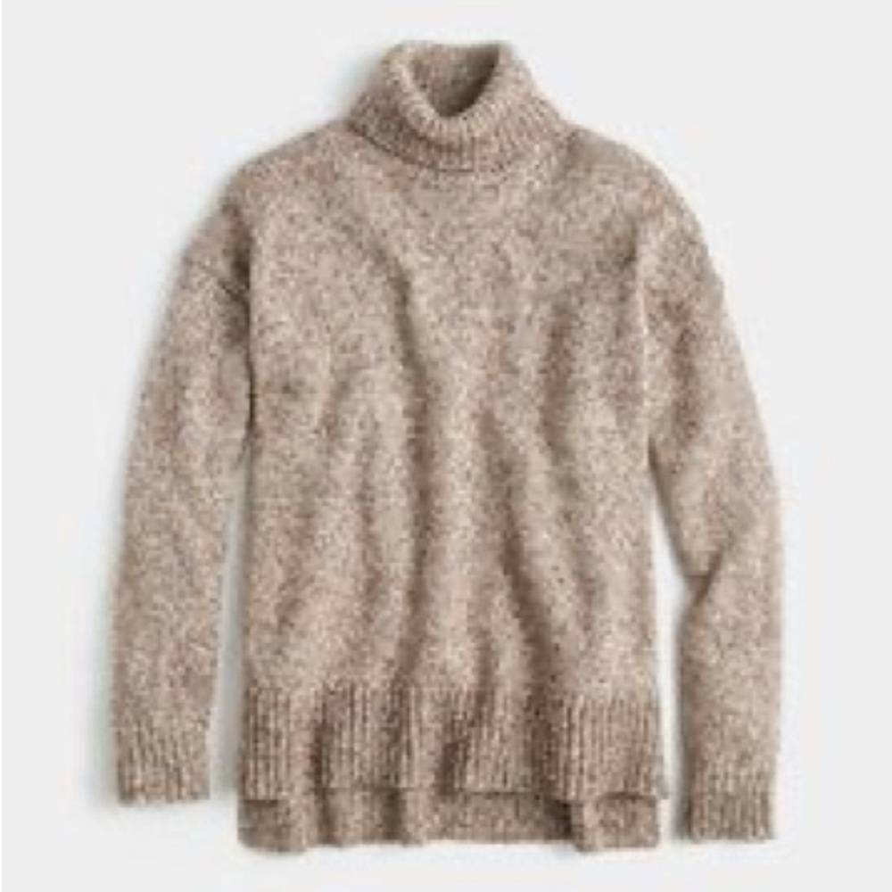 J. Crew Speckled Cream Turtleneck Sweater